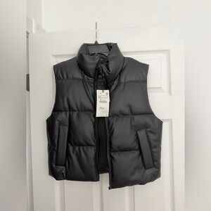 ZARA Black Faux Leather Vest XS - NWT